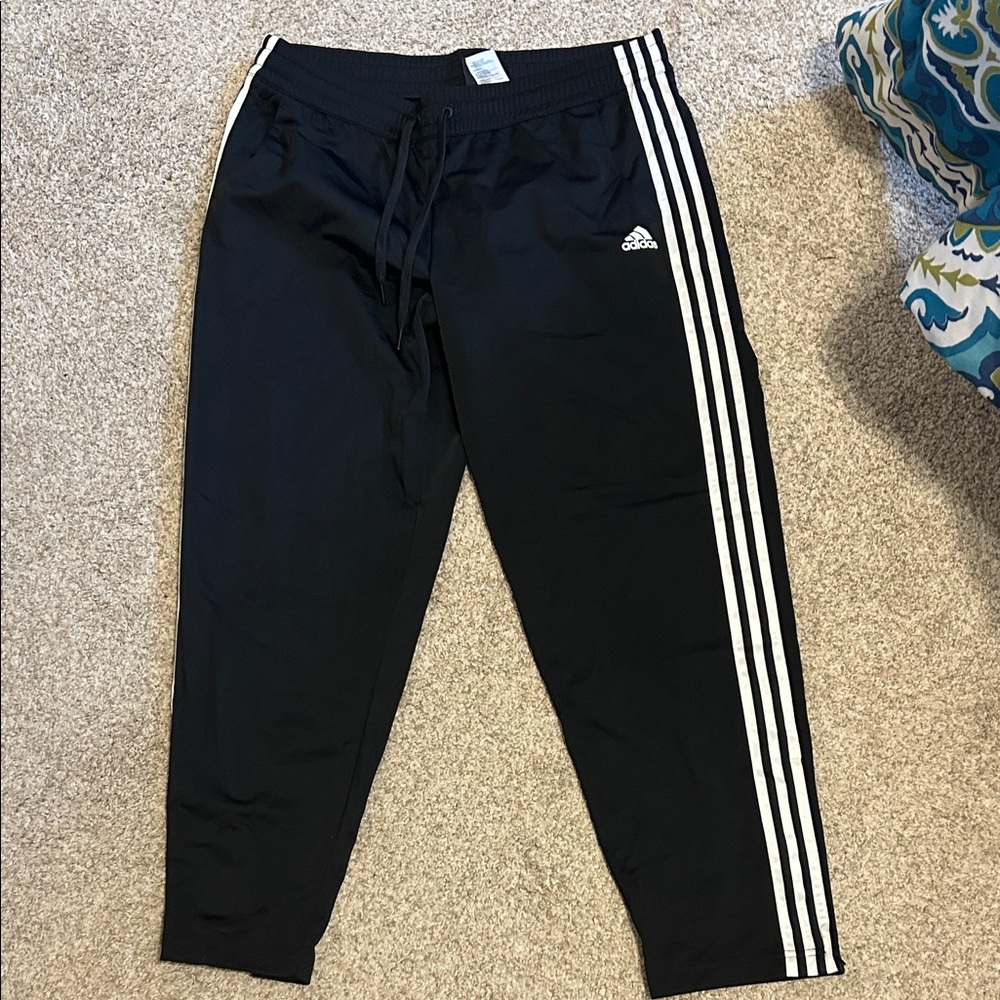 Adidas Black Pantswith White Stripes